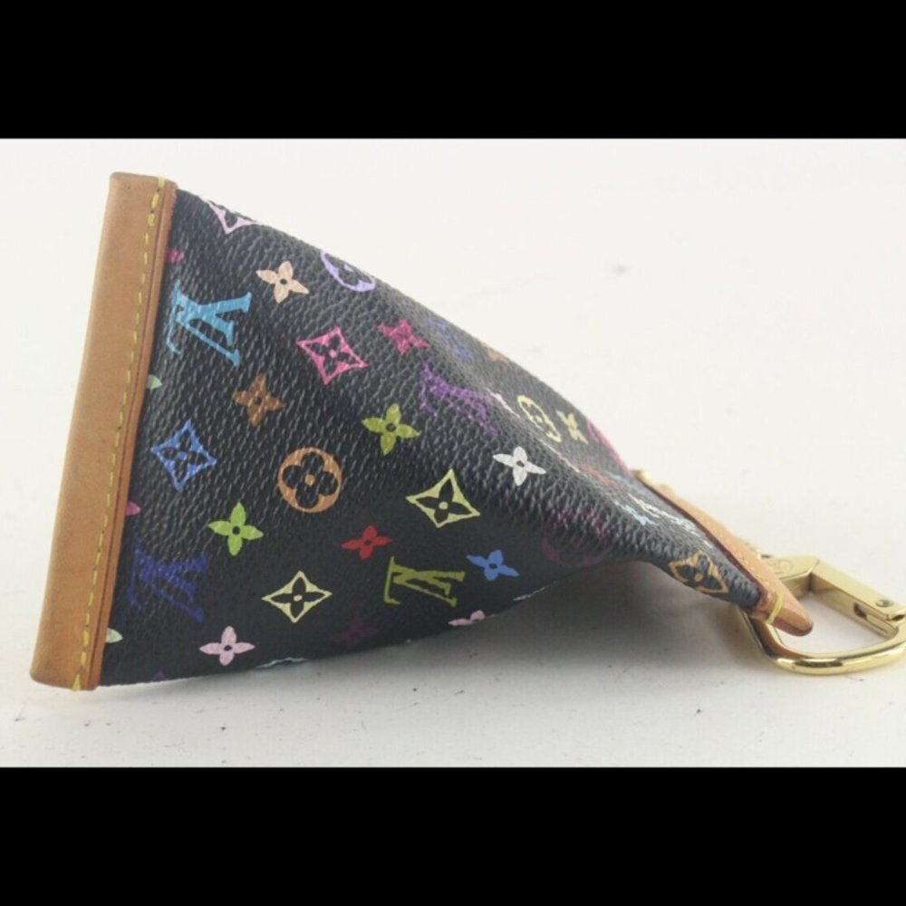 Louis Vuitton Black Monogram Multicolor Berlingo Coin Pouch Keychain 1LV824K